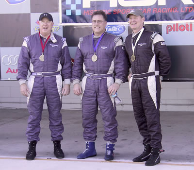 Sebring podium (l to r), Chuck Bentley, Curt Vogt, Scott Hackenson.